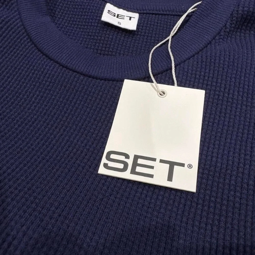 Set Active Navy Waffle in Tether Size Small - Picture 3 of 4